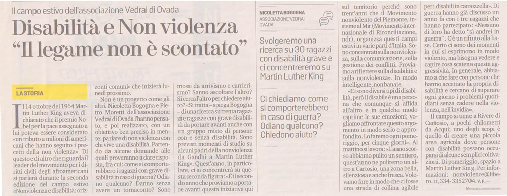 Disabilità e non violenza